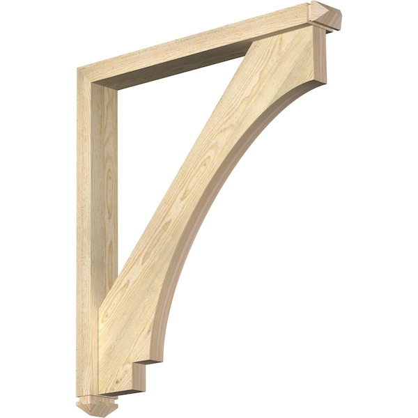 Ekena Millwork Imperial Arts and Crafts Rough Sawn Bracket w/ Offset Brace, Douglas Fir, 4"W x 32"D x 36"H BKT0402X32X36IMP03RDF - main